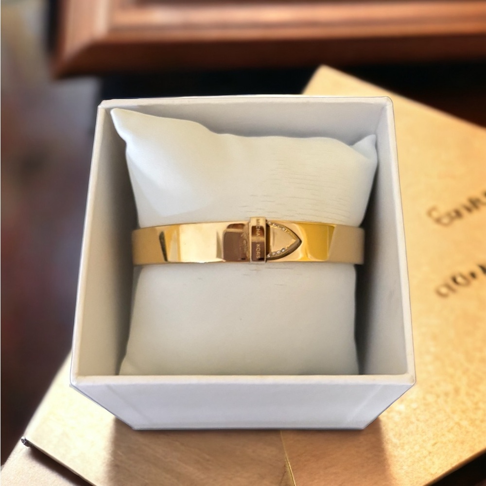 Michael Kors Knife Edge Bracelet in Pave Crystals at Closure Side
